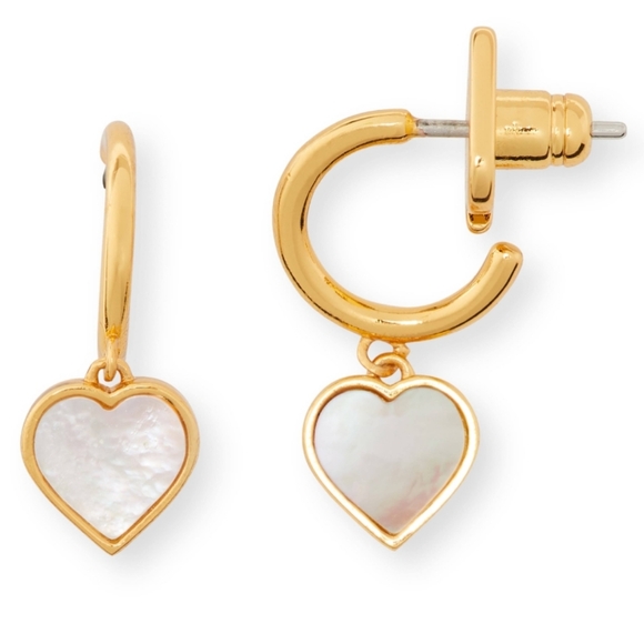 Kate Spade Jewelry Nwt Kate Spade Spade Flower Cream Heart Earrings